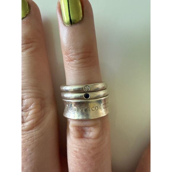 Tiffany & Co. Tiffany 1837 Ring and Elsa Peretti Stacking Rings (size 6) - Picture 1 of 4